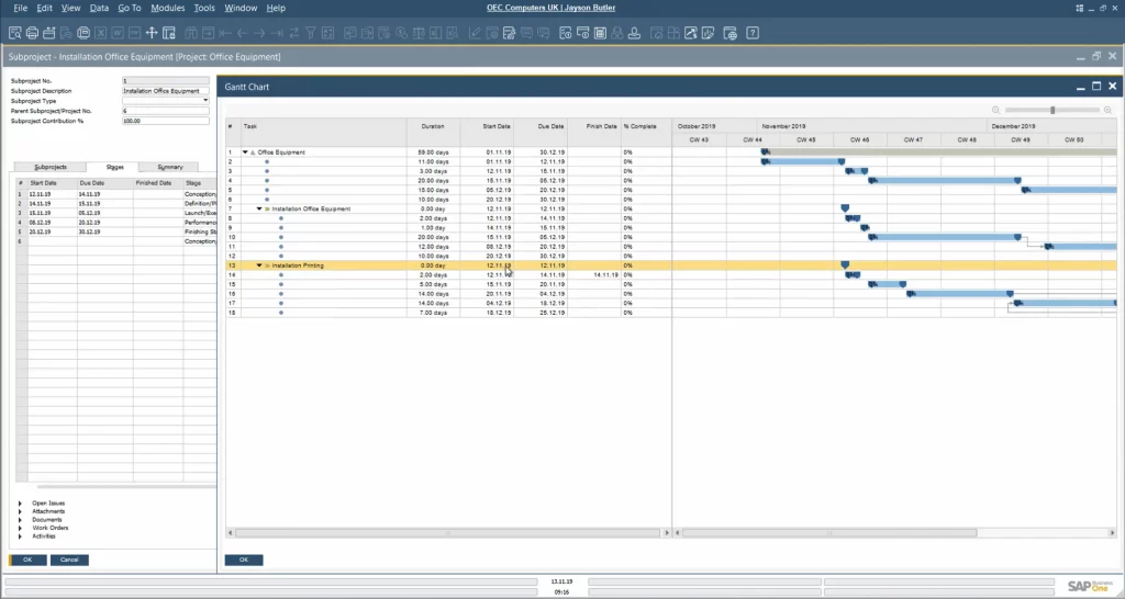 SAP Business One Project Management